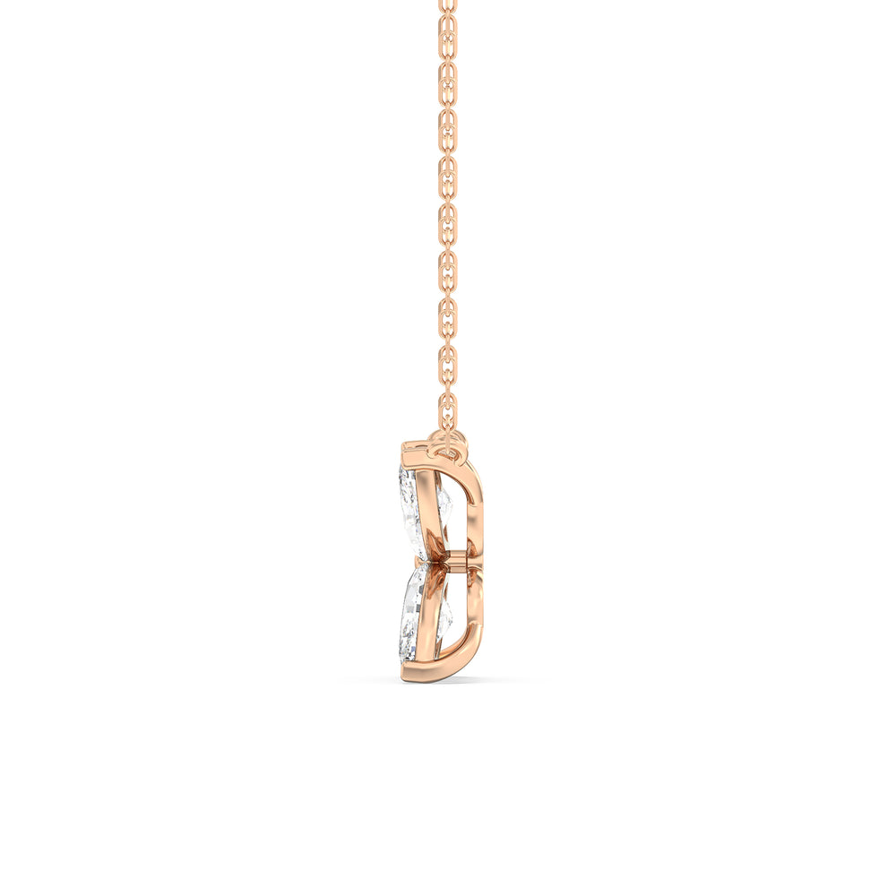 Wildflower Necklace with Lab Cut Diamond in 14KT Rose Gold view 5