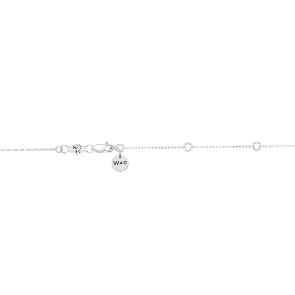 Wildflower Necklace with Lab Cut Diamond in 14KT White Gold view 7