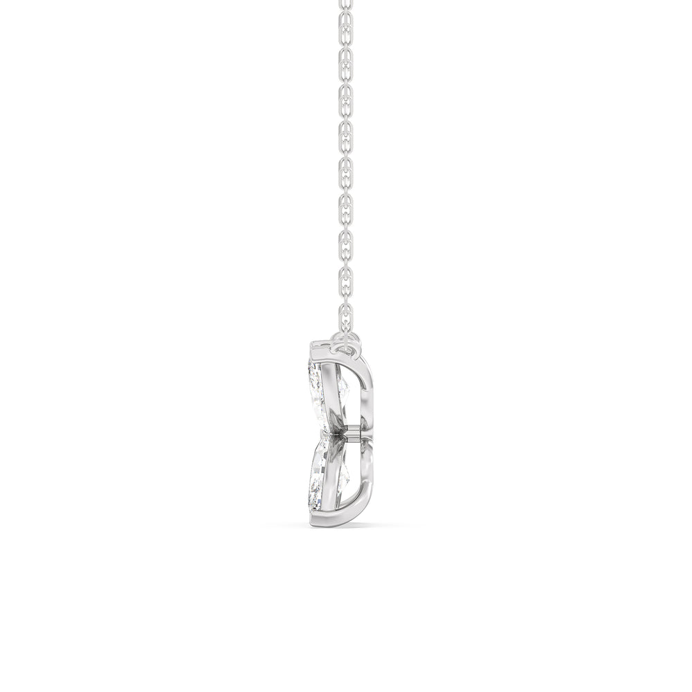 Wildflower Necklace with Lab Cut Diamond in 14KT White Gold view 5
