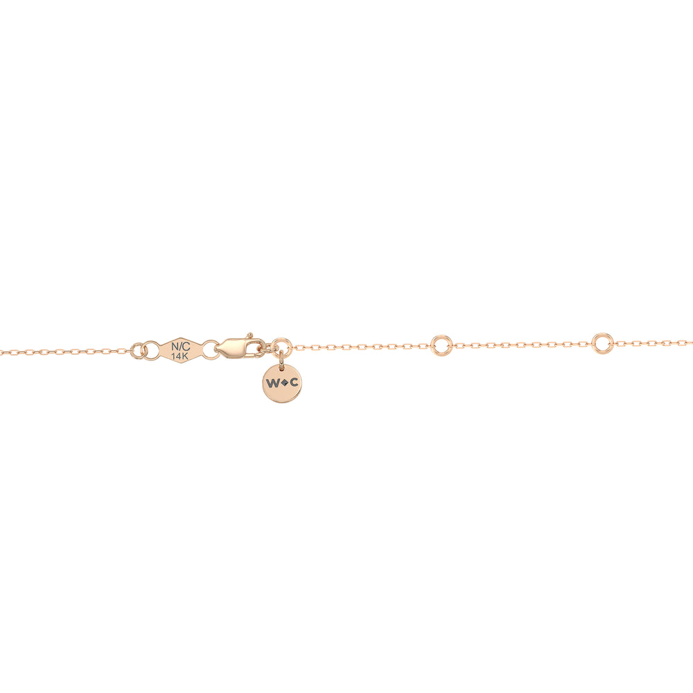 Trilogy Marquise Diamond Necklace with Lab Cut Diamond in 14KT Rose Gold view 7