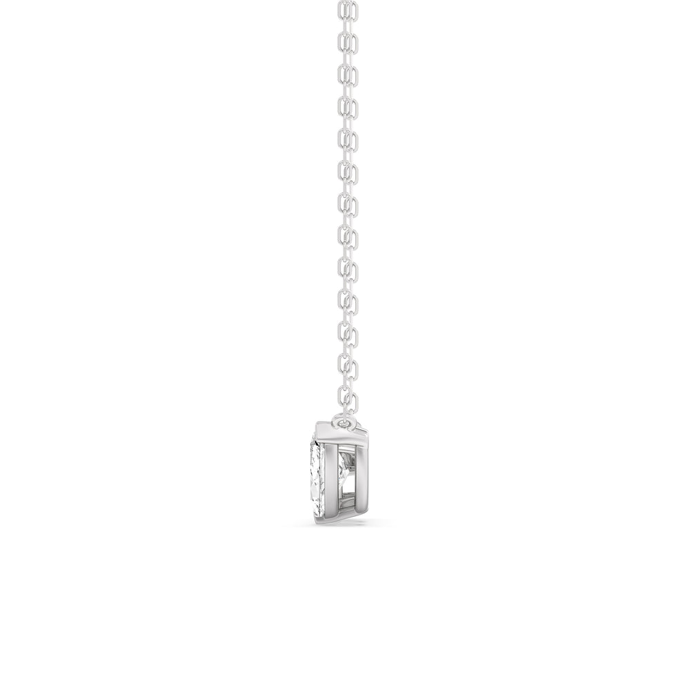 Trilogy Marquise Diamond Necklace with Lab Cut Diamond in 14KT White Gold view 5