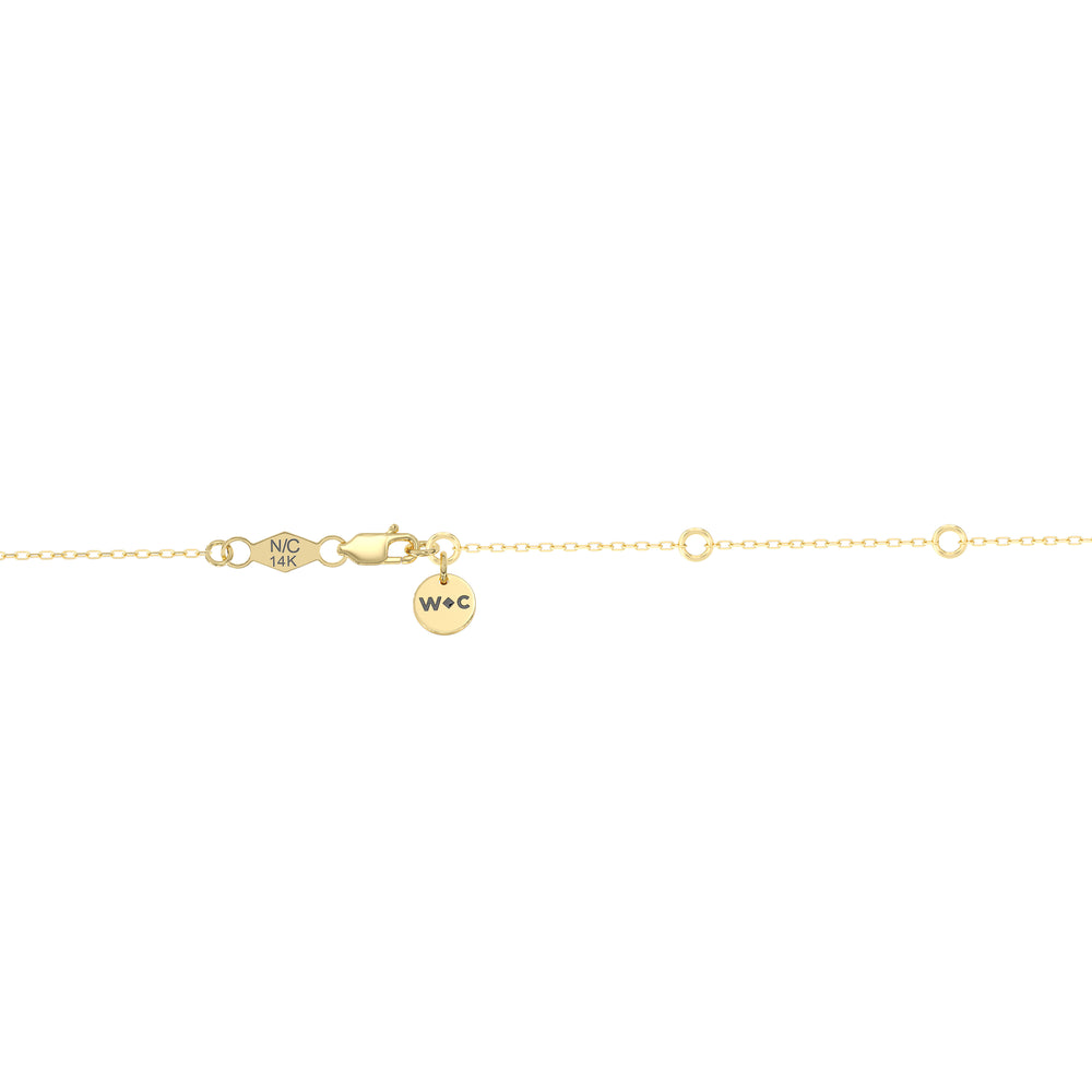 Trilogy Marquise Diamond Necklace with Lab Cut Diamond in 14KT Yellow Gold view 7