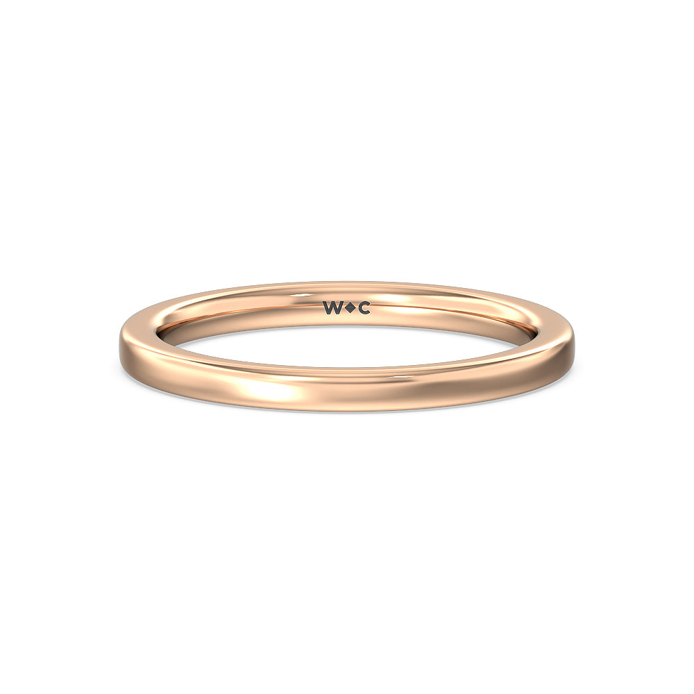 Petite Matching Wedding Band with 18KT Rose Gold Cut Diamond in 14KT Rose Gold view 1