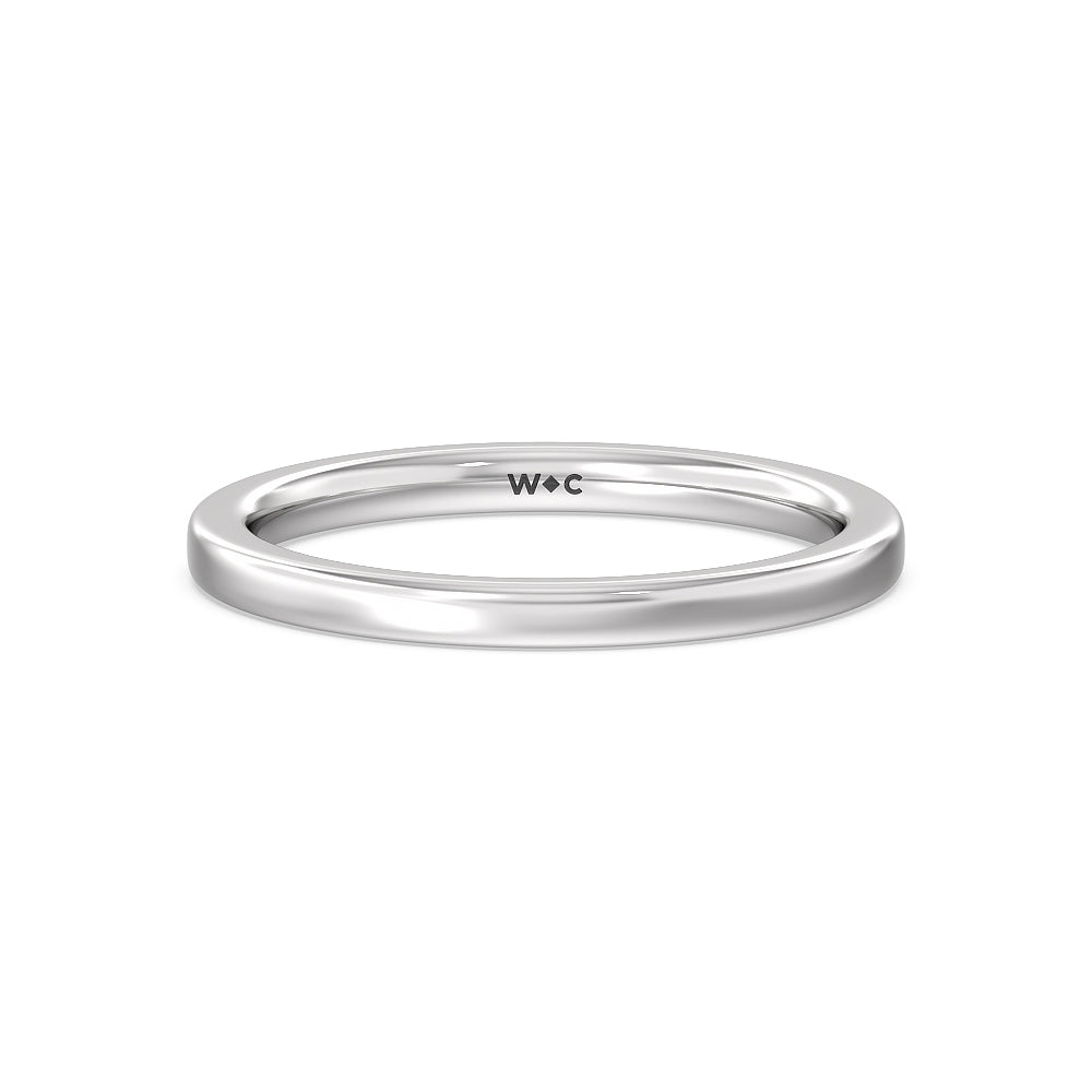 Petite Matching Wedding Band with Platinum Cut Diamond in 14KT Platinum view 1