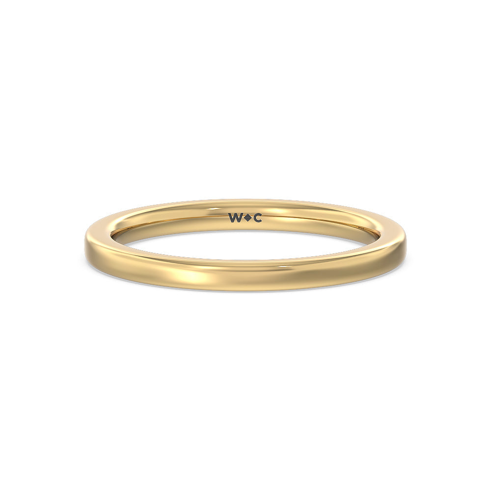 Petite Matching Wedding Band with 18KT Yellow Gold Cut Diamond in 14KT Yellow Gold view 1
