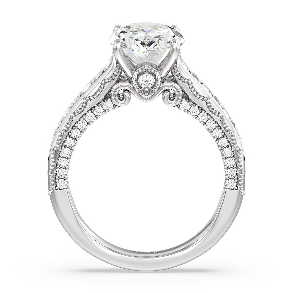 Oval Cut The Morgan Ring with Lab Grown Diamond in 14KT Platinum view 2