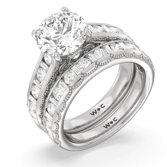 Round Cut The Morgan Ring with Lab Grown Diamond in 14KT Platinum view 4