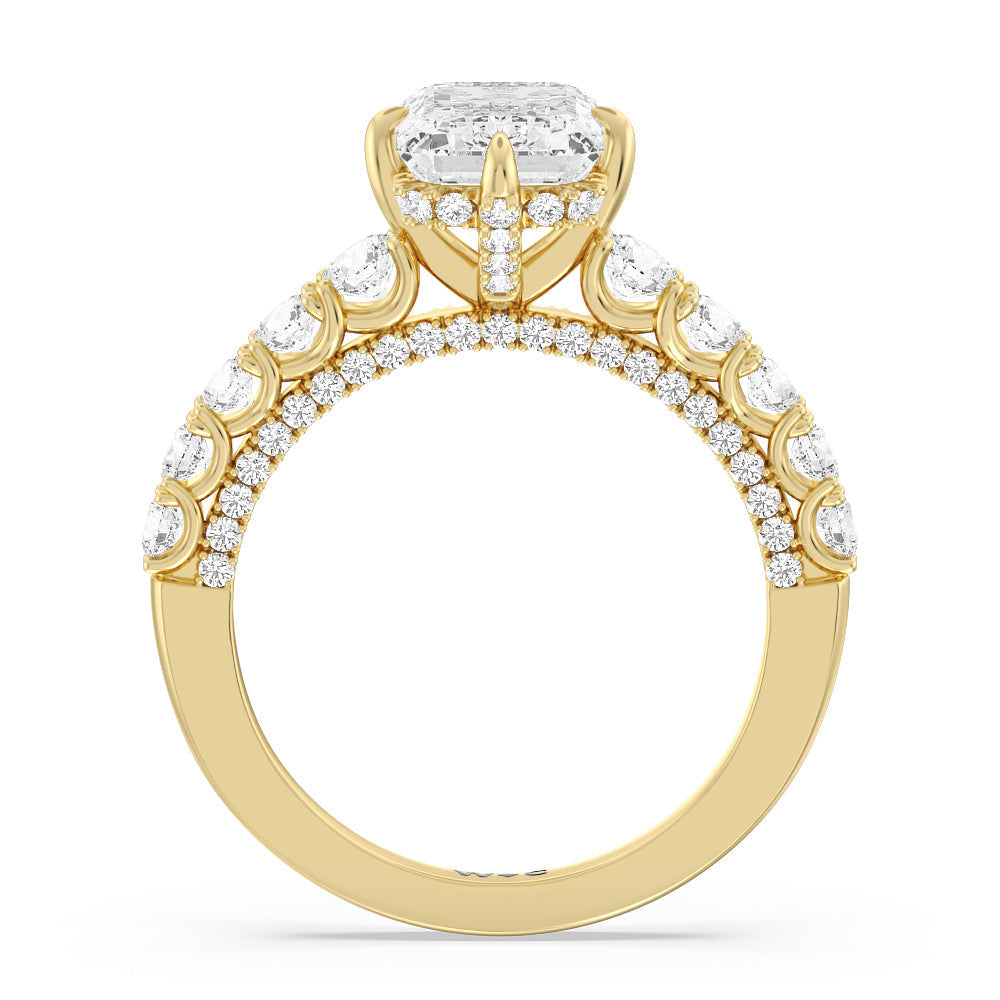 Emerald Cut The Fifth Avenue Ring with Lab Grown Diamond in 14KT Yellow Gold view 2