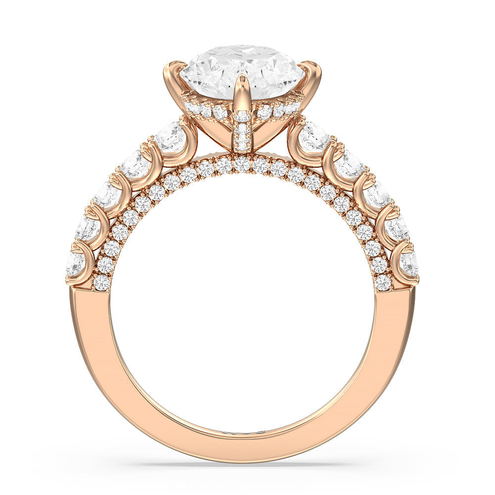 Oval Cut The Fifth Avenue Ring with Lab Grown Diamond in 14KT Rose Gold view 2
