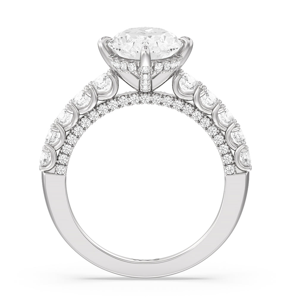 Oval Cut The Fifth Avenue Ring with Lab Grown Diamond in 14KT Platinum view 2
