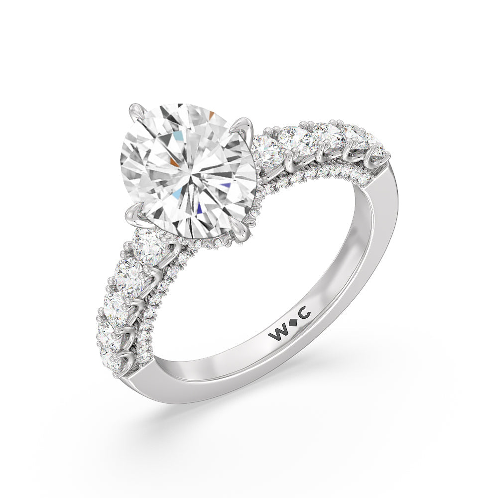 Oval Cut The Fifth Avenue Ring with Lab Grown Diamond in 14KT Platinum view 3