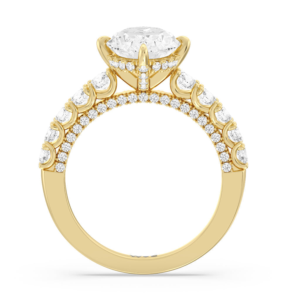 Oval Cut The Fifth Avenue Ring with Lab Grown Diamond in 14KT Yellow Gold view 2