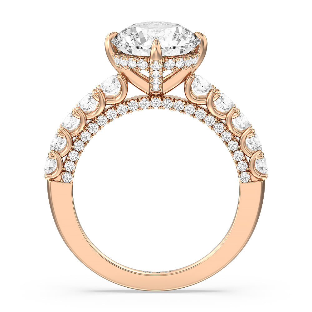 Round Cut The Fifth Avenue Ring with Lab Grown Diamond in 14KT Rose Gold view 2