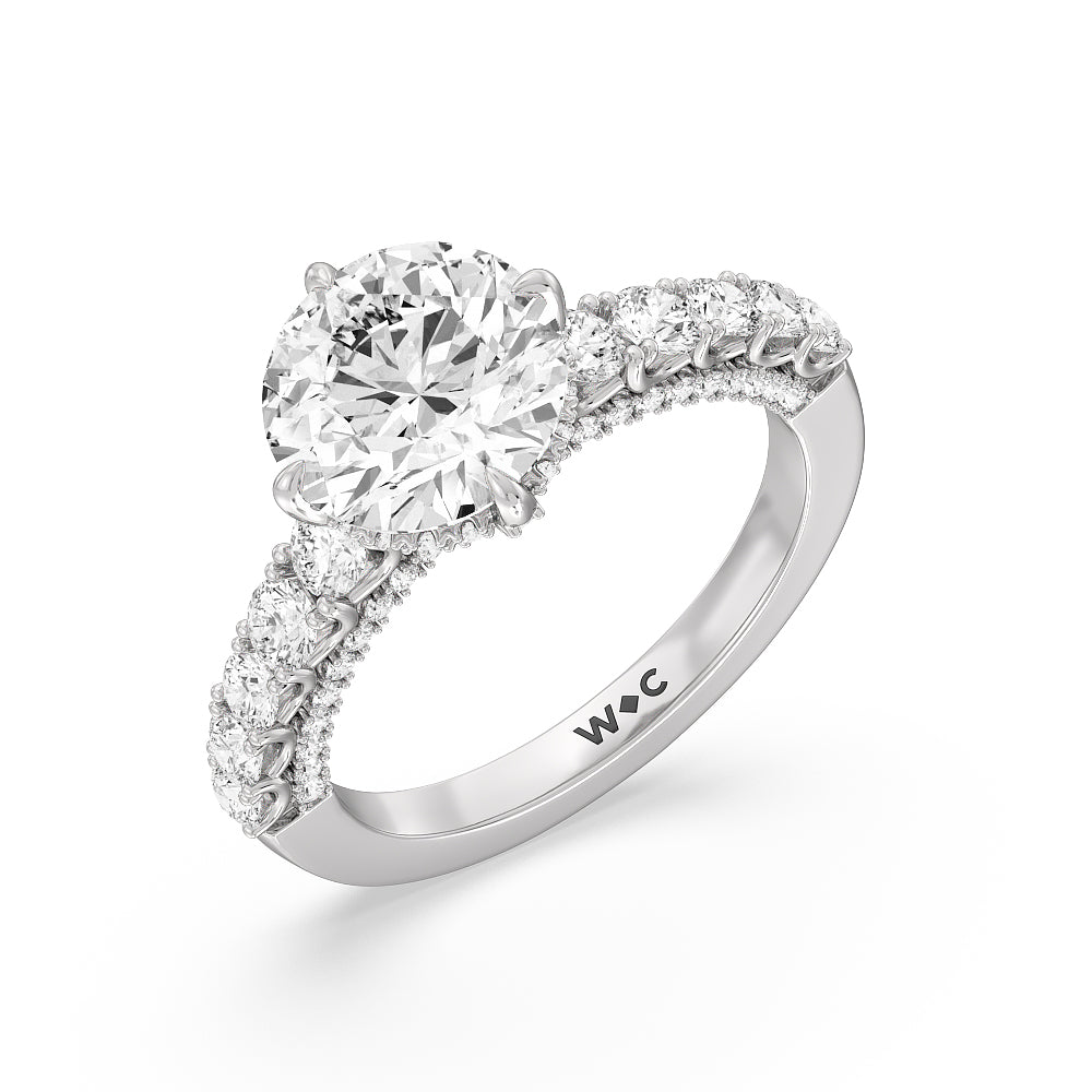 Round Cut The Fifth Avenue Ring with Lab Grown Diamond in 14KT Platinum view 3