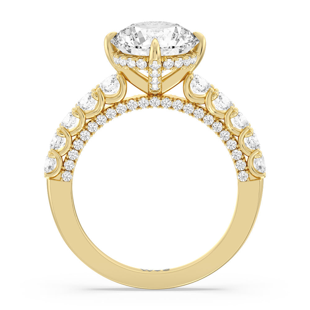 Round Cut The Fifth Avenue Ring with Lab Grown Diamond in 14KT Yellow Gold view 2