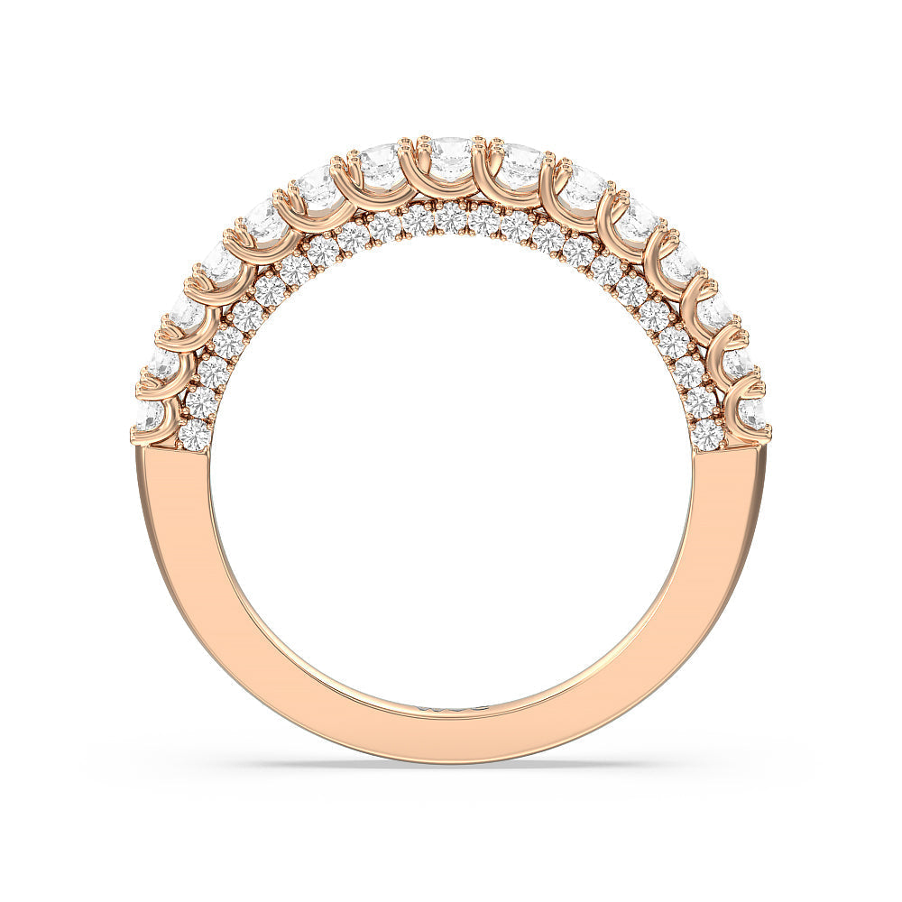 The Fifth Avenue Band with 18KT Rose Gold Cut Diamond in 14KT Rose Gold view 2