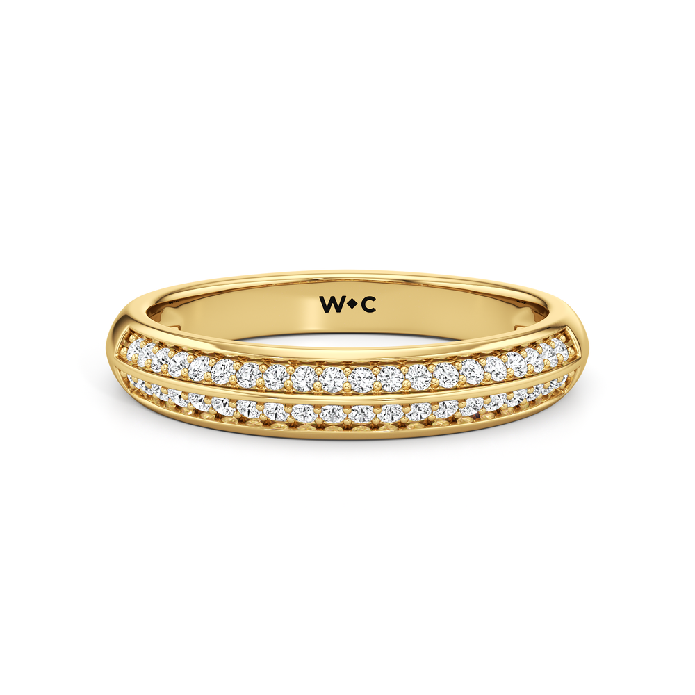 The Mirabel Diamond Wedding Band with 18KT Yellow Gold Cut Diamond in 14KT Yellow Gold view 1