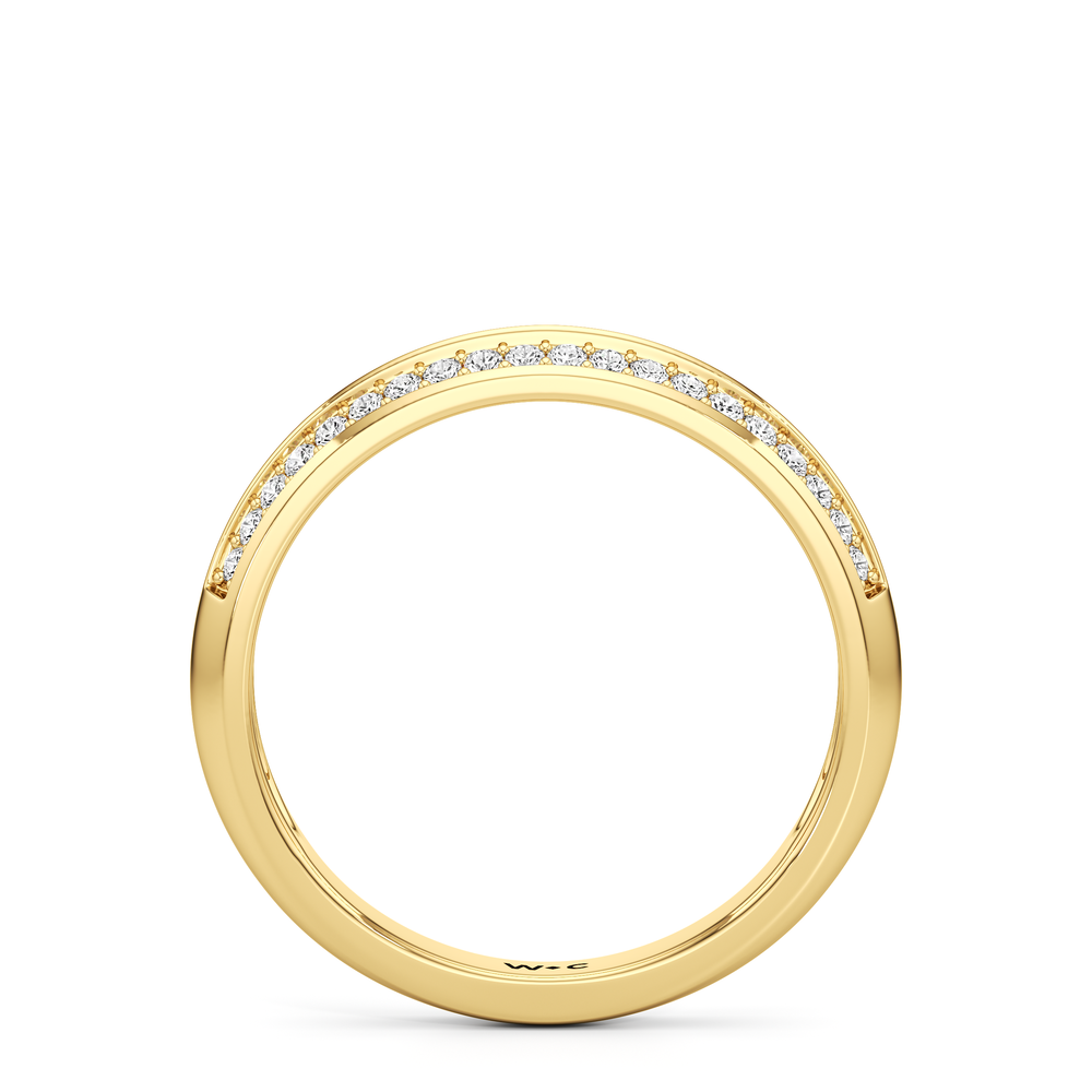 The Mirabel Diamond Wedding Band with 18KT Yellow Gold Cut Diamond in 14KT Yellow Gold view 2