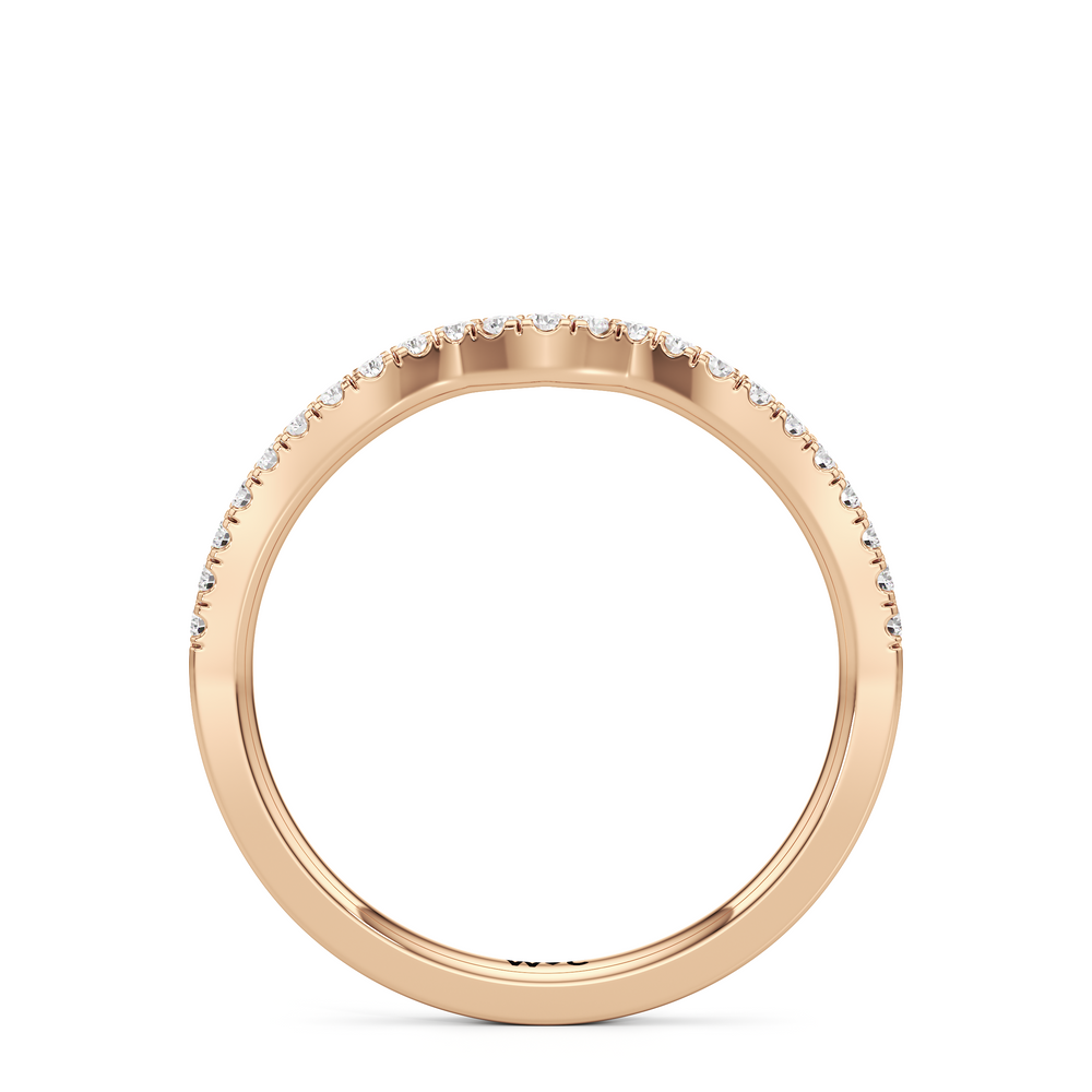 The Hazel Diamond Wedding Band with 18KT Rose Gold Cut Diamond in 14KT Rose Gold view 2