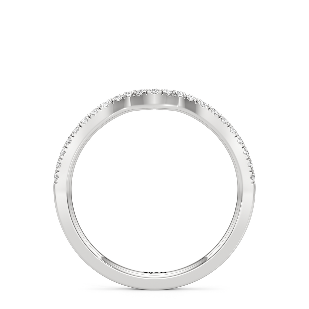 The Hazel Diamond Wedding Band with Platinum Cut Diamond in 14KT Platinum view 2