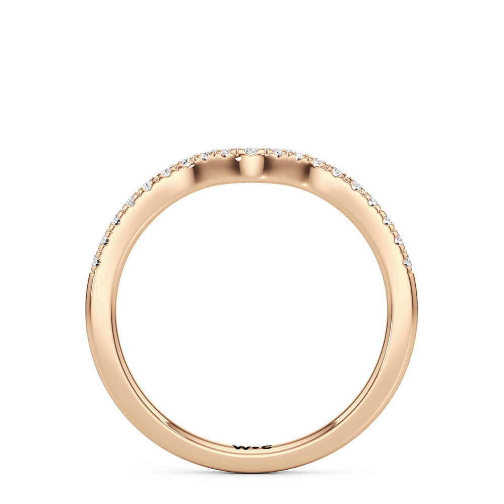 The Millie Diamond Wedding Band with 18KT Rose Gold Cut Diamond in 14KT Rose Gold view 2