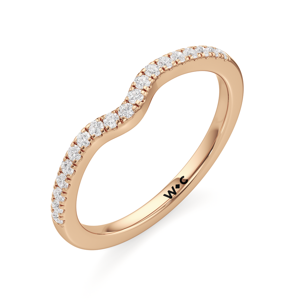 The Millie Diamond Wedding Band with 18KT Rose Gold Cut Diamond in 14KT Rose Gold view 3