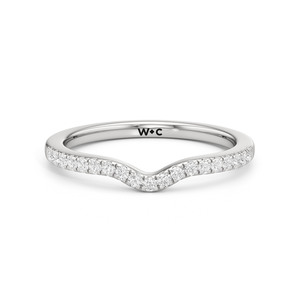 The Millie Diamond Wedding Band with Platinum Cut Diamond in 14KT Platinum view 1
