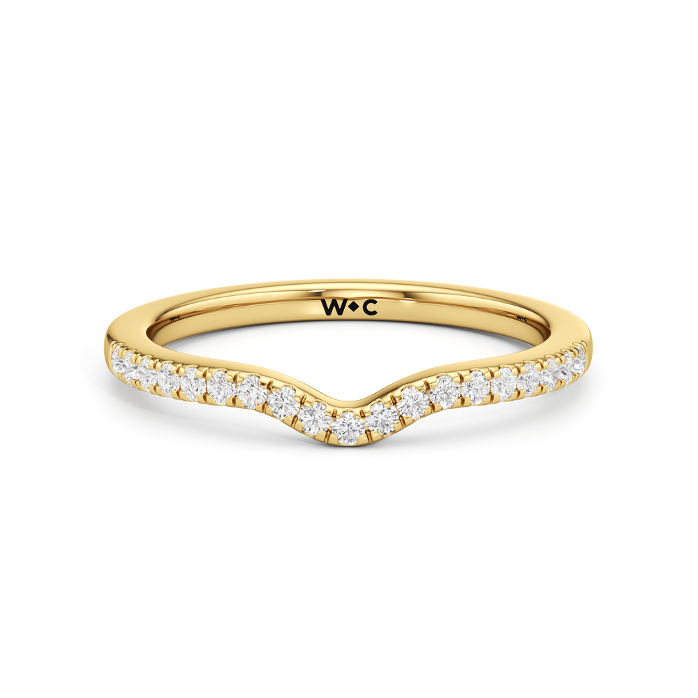 The Millie Diamond Wedding Band with 18KT Yellow Gold Cut Diamond in 14KT Yellow Gold view 1