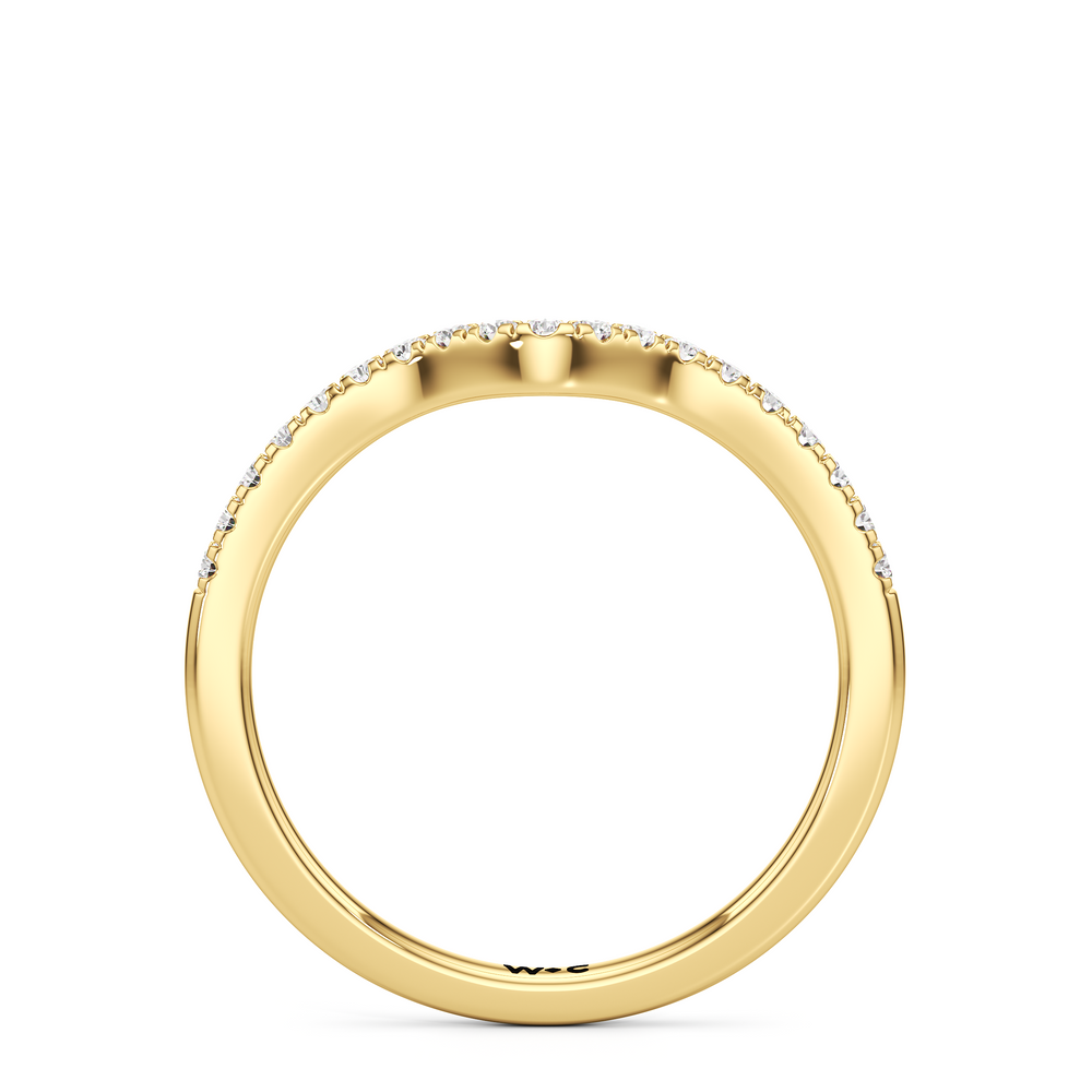 The Millie Diamond Wedding Band with 18KT Yellow Gold Cut Diamond in 14KT Yellow Gold view 2