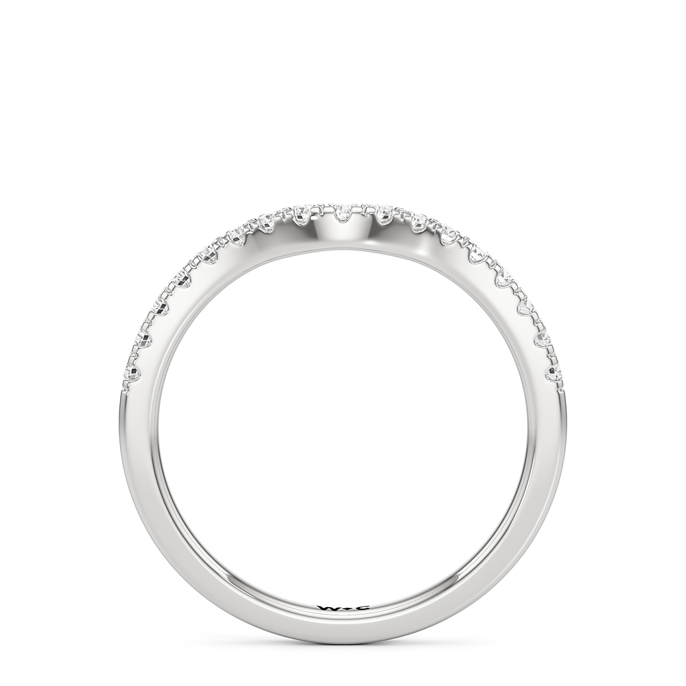 The Meredith Diamond Wedding Band with Platinum Cut Diamond in 14KT Platinum view 2
