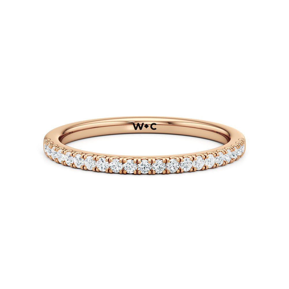 The Alice Diamond Wedding Band with 18KT Rose Gold Cut Diamond in 14KT Rose Gold view 1