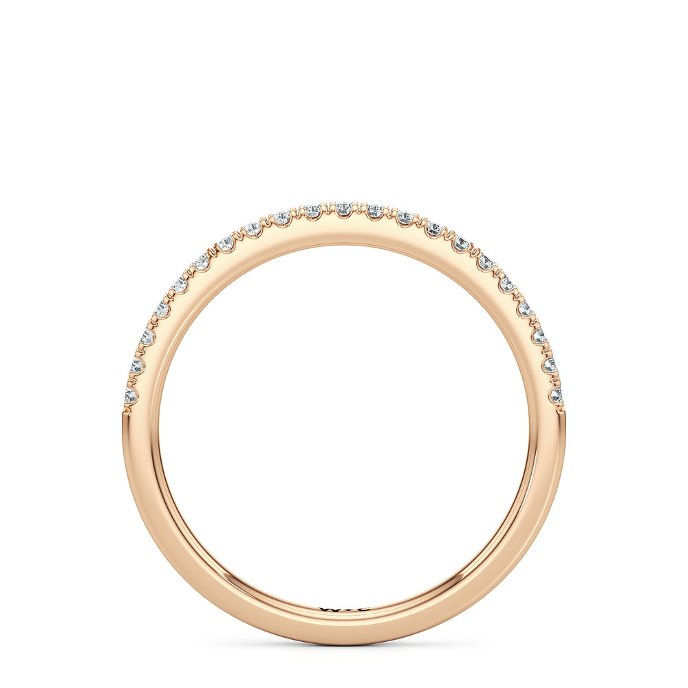 The Alice Diamond Wedding Band with 18KT Rose Gold Cut Diamond in 14KT Rose Gold view 2