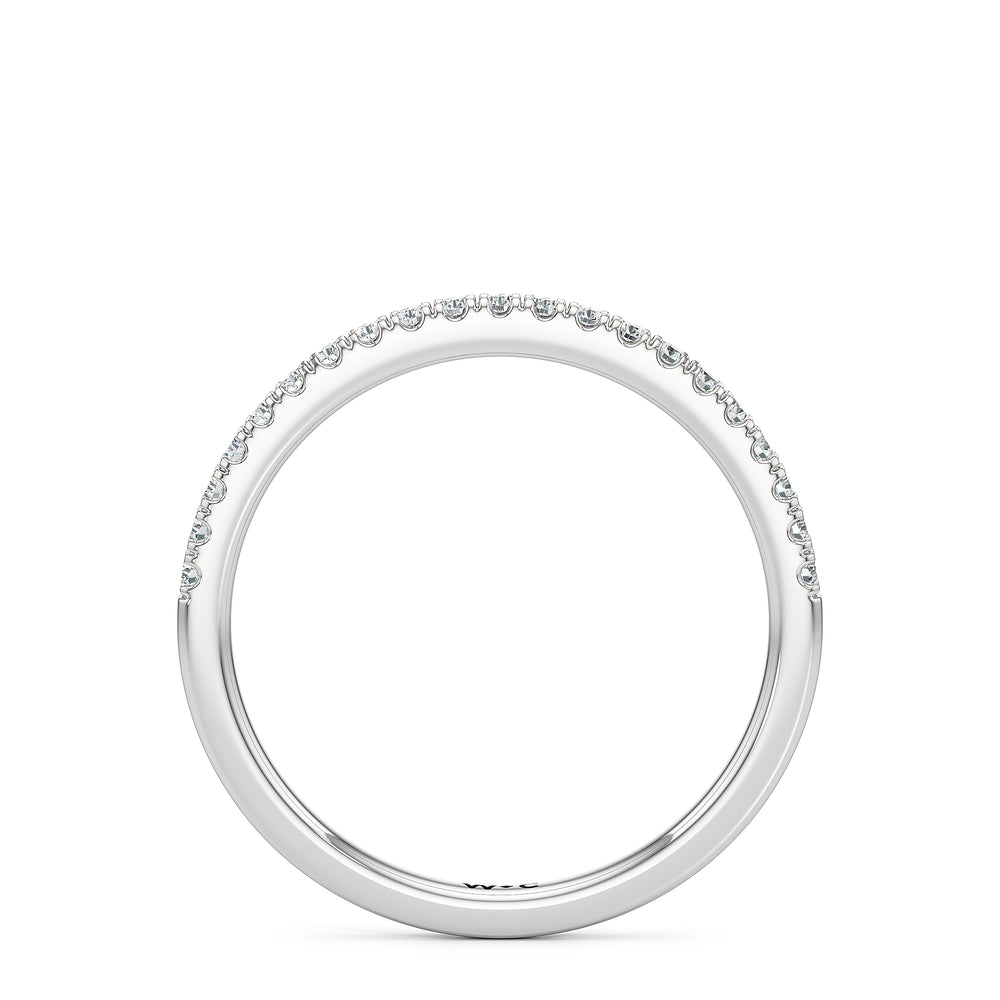 The Alice Diamond Wedding Band with Platinum Cut Diamond in 14KT Platinum view 2