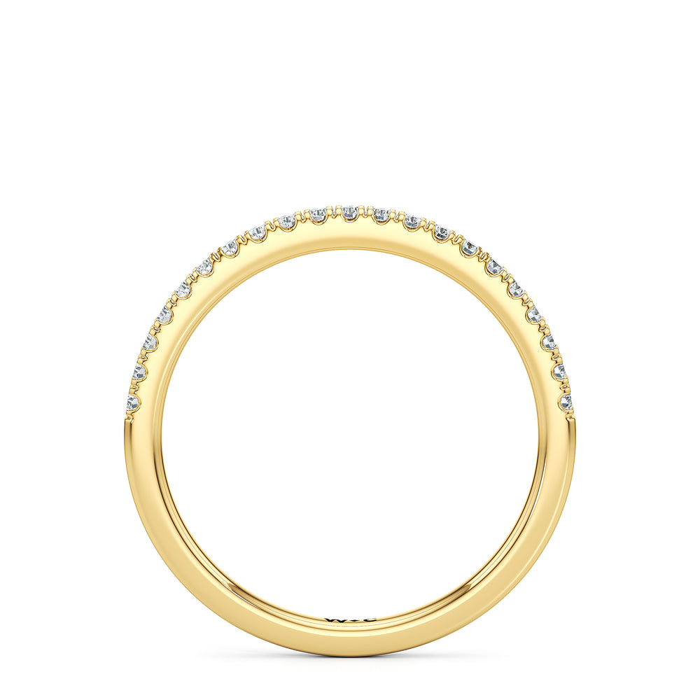 The Alice Diamond Wedding Band with 18KT Yellow Gold Cut Diamond in 14KT Yellow Gold view 2