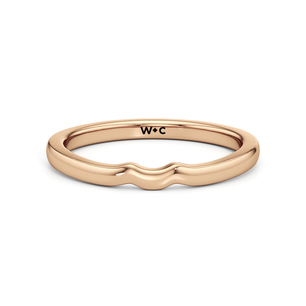 The Ruth Wedding Band with 18KT Rose Gold Cut Diamond in 14KT Rose Gold view 1