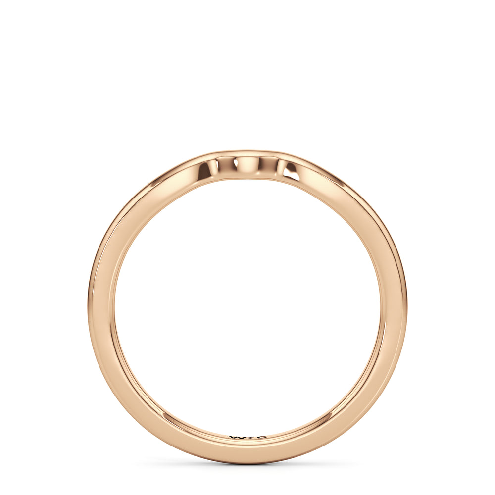 The Ruth Wedding Band with 18KT Rose Gold Cut Diamond in 14KT Rose Gold view 2