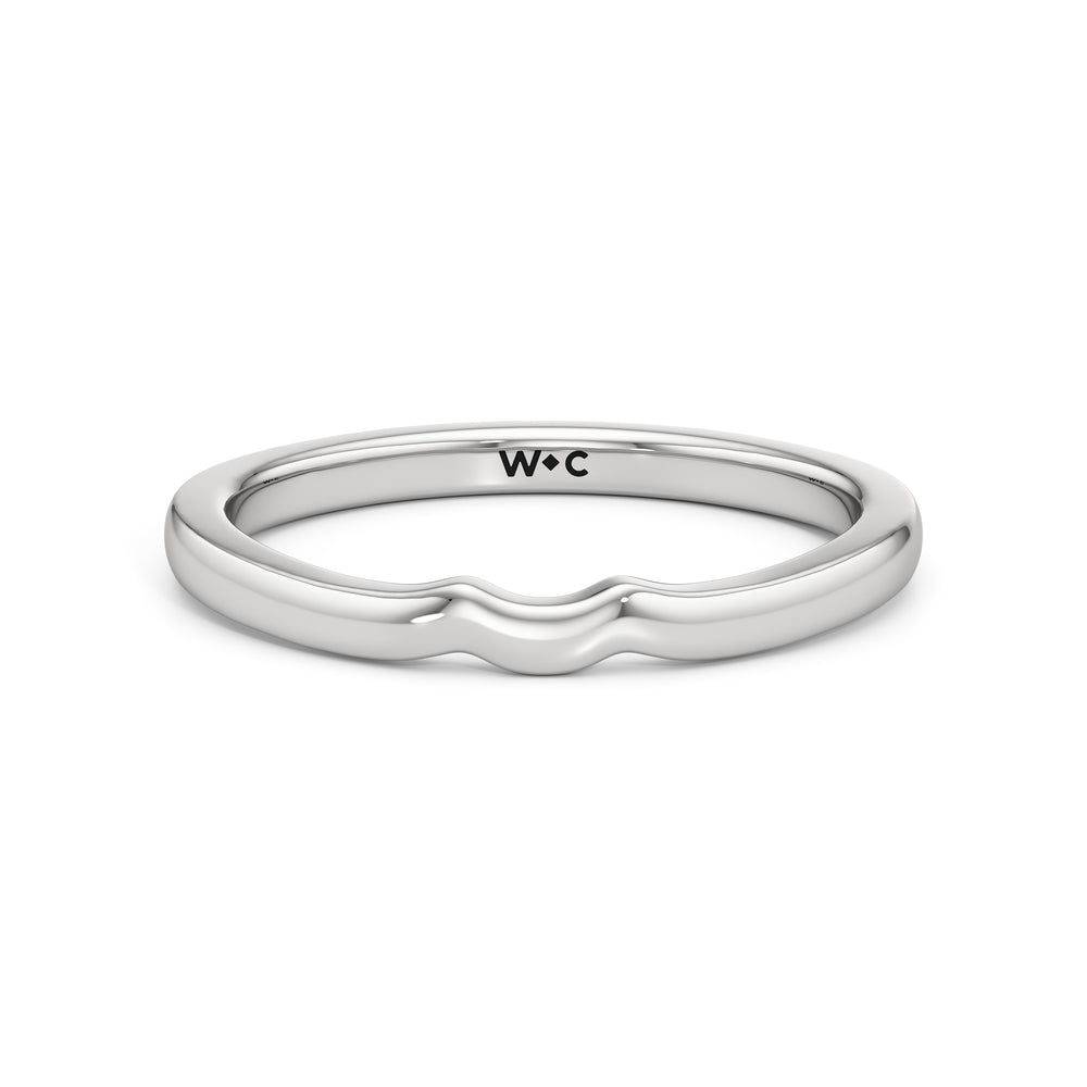 The Ruth Wedding Band with Platinum Cut Diamond in 14KT Platinum view 1