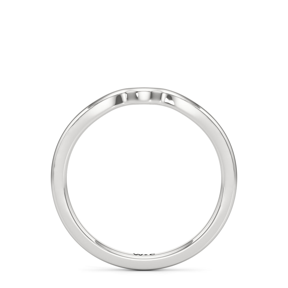 The Ruth Wedding Band with Platinum Cut Diamond in 14KT Platinum view 2