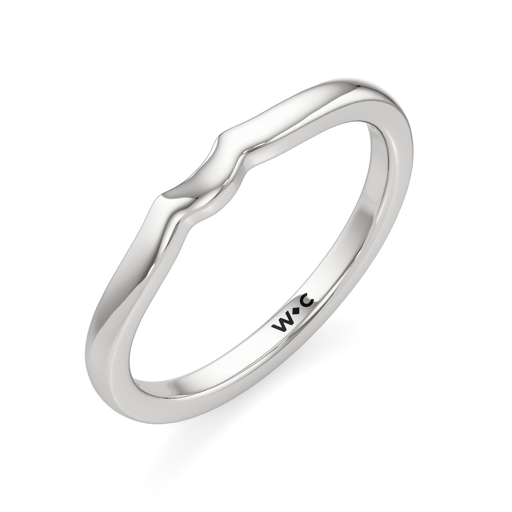 The Ruth Wedding Band with Platinum Cut Diamond in 14KT Platinum view 3