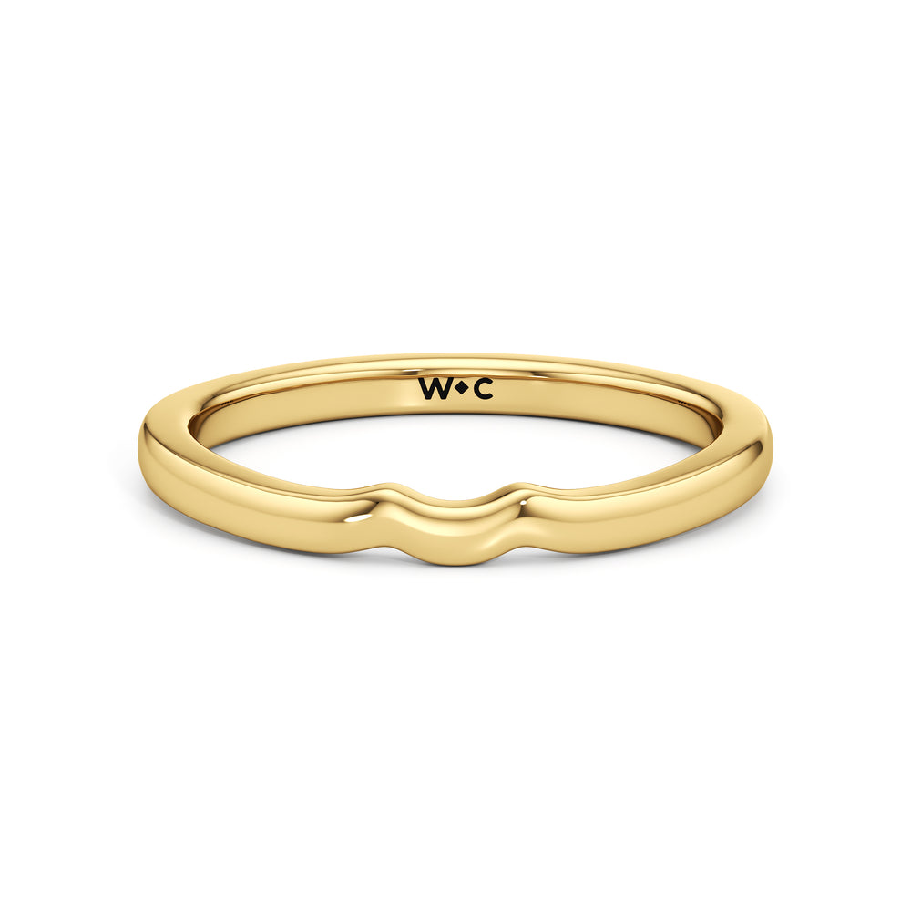 The Ruth Wedding Band with 18KT Yellow Gold Cut Diamond in 14KT Yellow Gold view 1