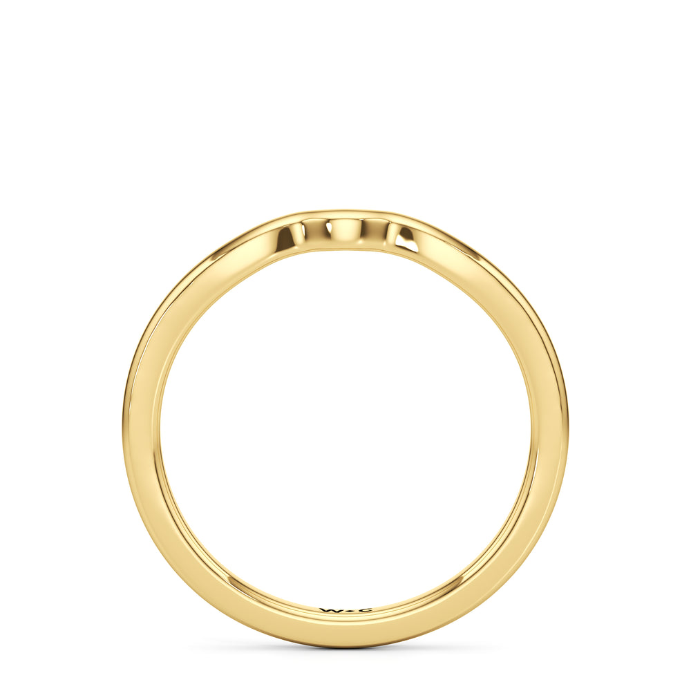 The Ruth Wedding Band with 18KT Yellow Gold Cut Diamond in 14KT Yellow Gold view 2