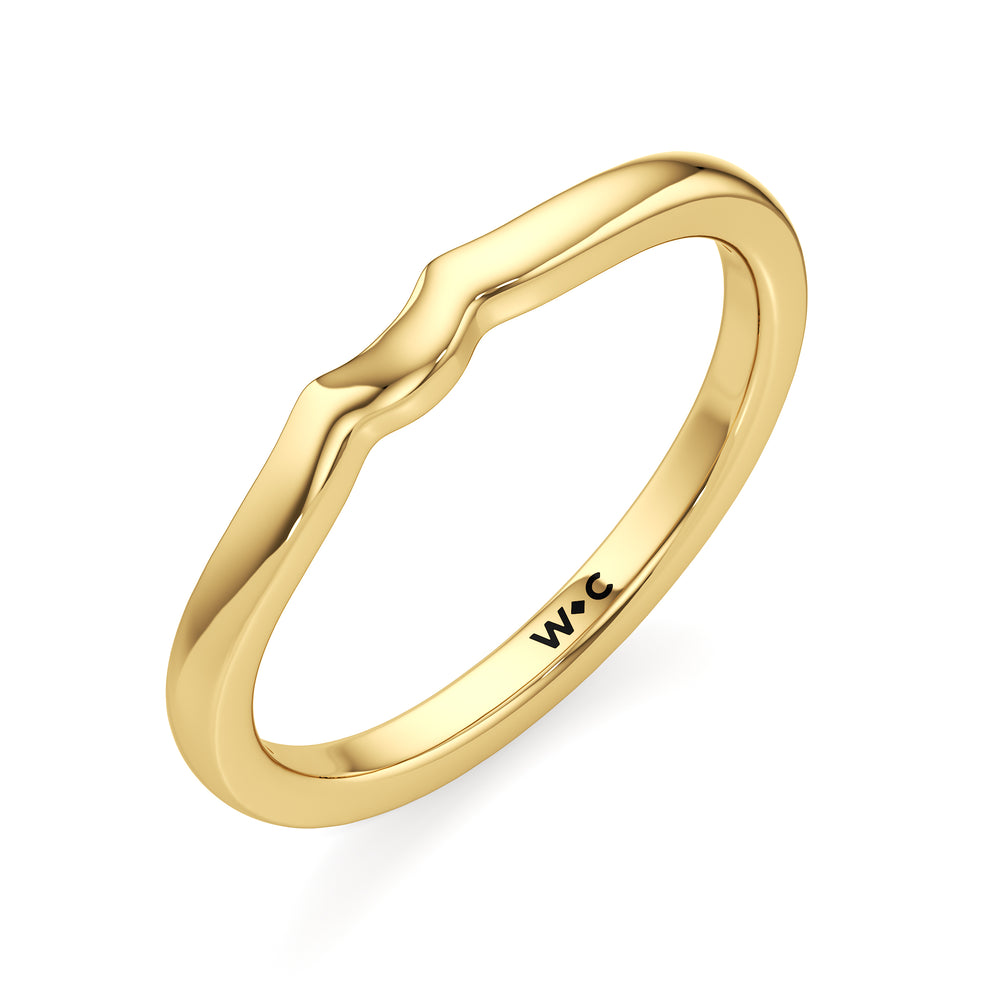 The Ruth Wedding Band with 18KT Yellow Gold Cut Diamond in 14KT Yellow Gold view 3