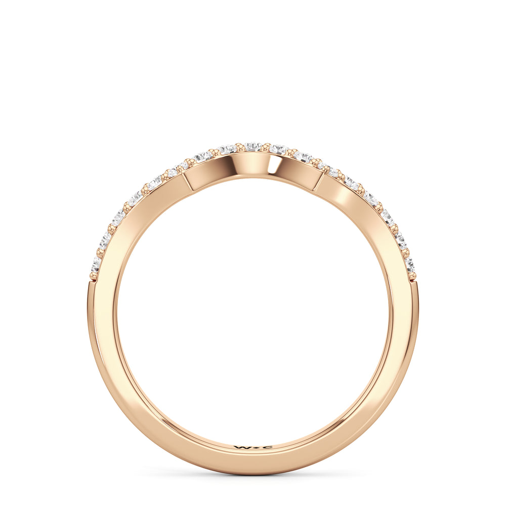 The Melody Diamond Wedding Band with 18KT Rose Gold Cut Diamond in 14KT Rose Gold view 2