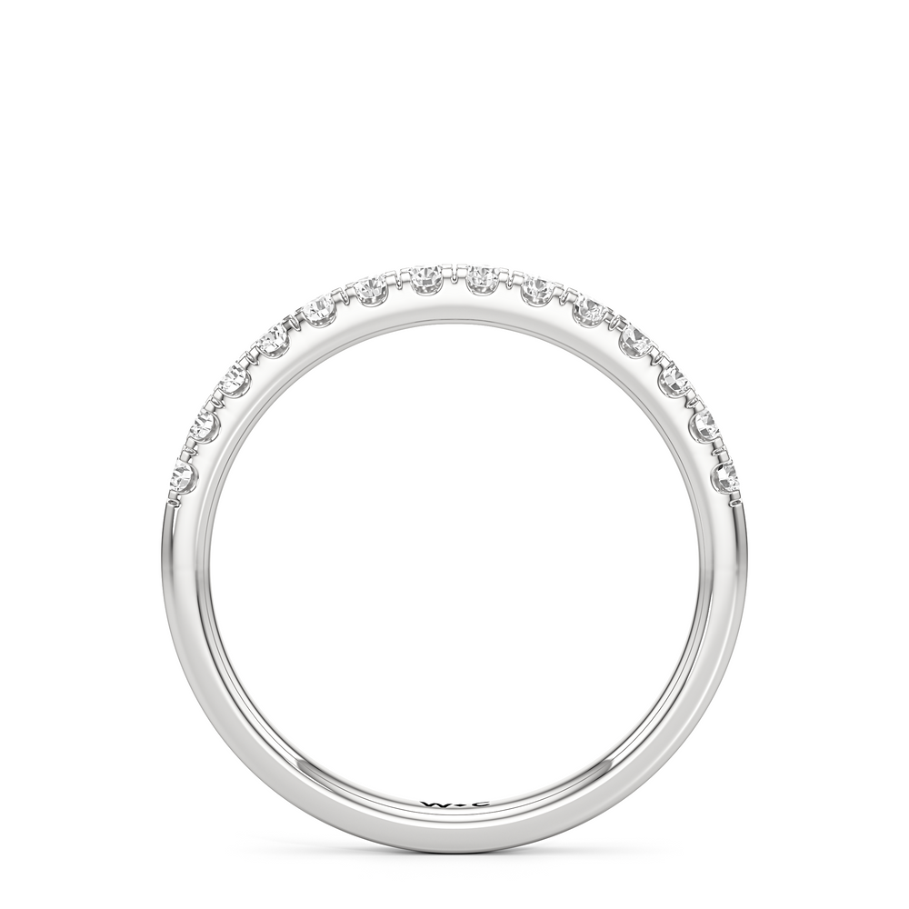 The Isabel Diamond Wedding Band with Platinum Cut Diamond in 14KT Platinum view 2