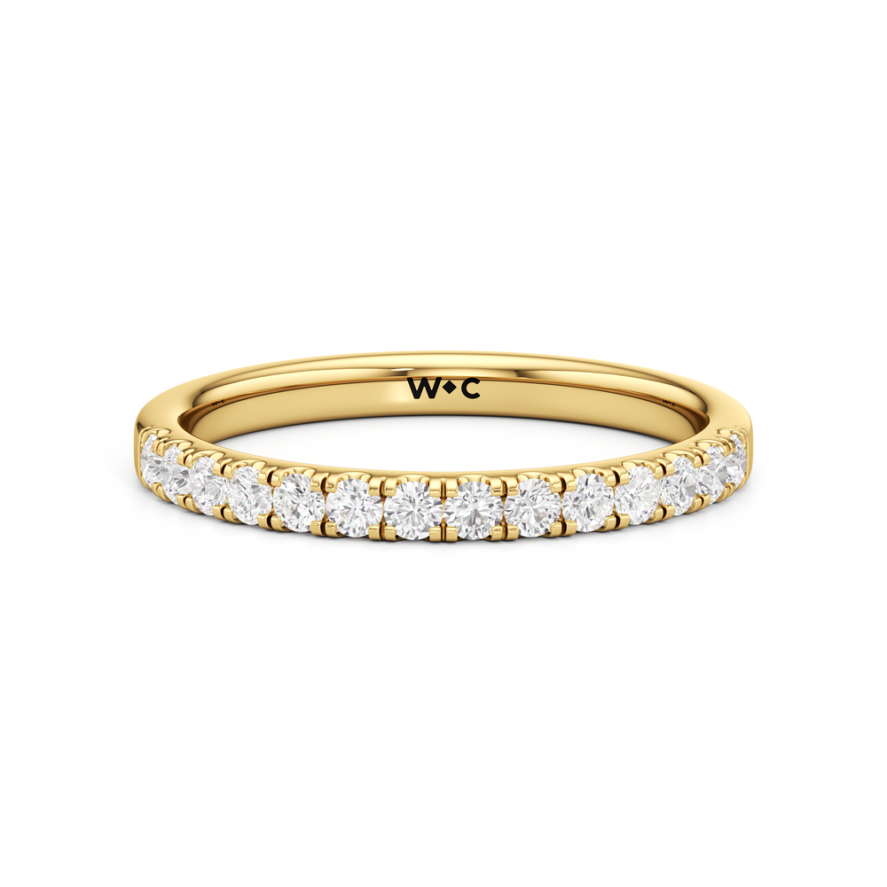 The Isabel Diamond Wedding Band with 18KT Yellow Gold Cut Diamond in 14KT Yellow Gold view 1