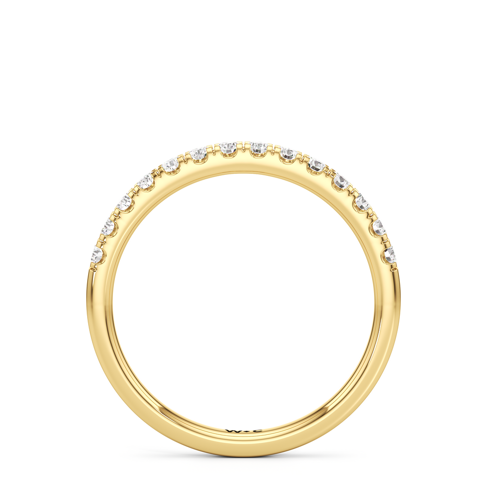 The Isabel Diamond Wedding Band with 18KT Yellow Gold Cut Diamond in 14KT Yellow Gold view 2