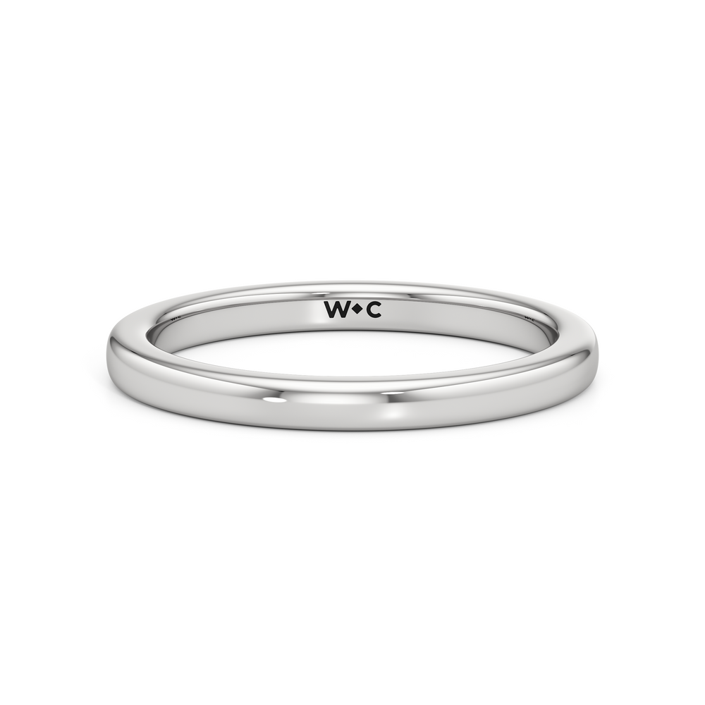 The Frankie Wedding Band with Platinum Cut Diamond in 14KT Platinum view 1