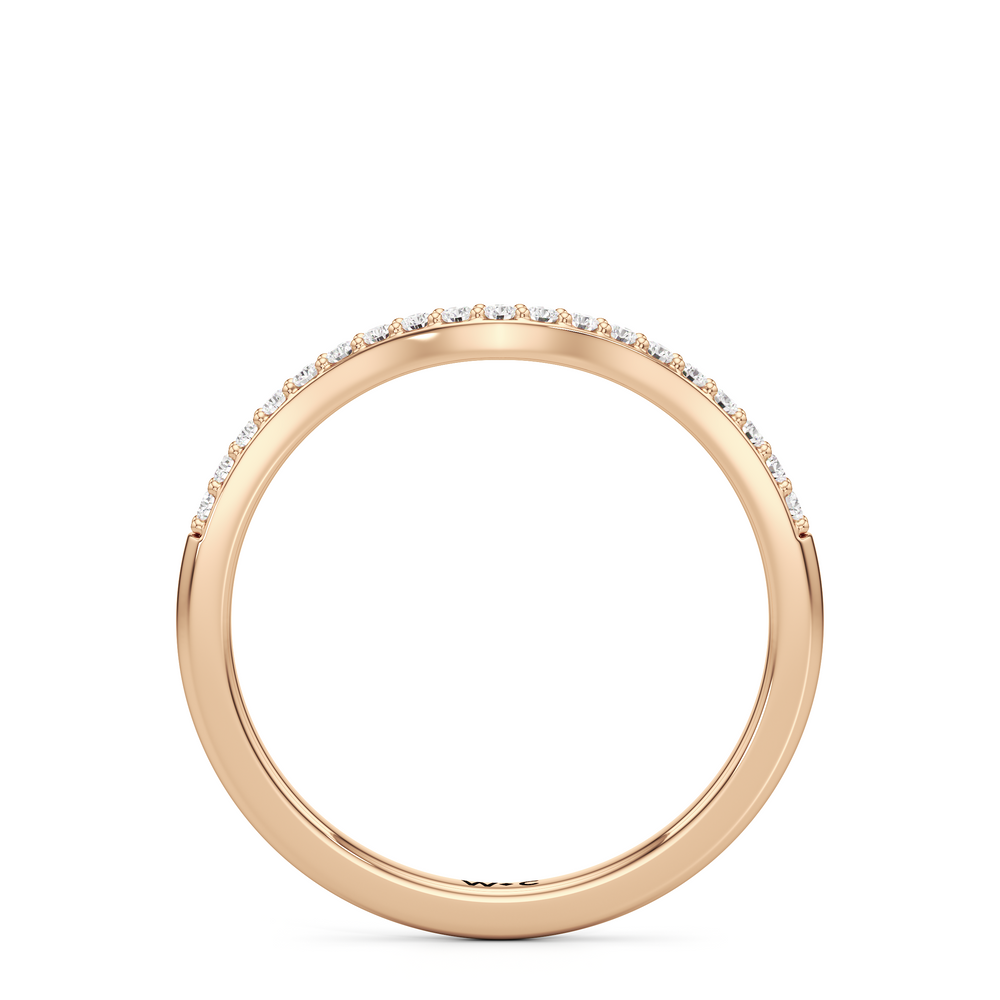 The Elise Diamond Wedding Band with 18KT Rose Gold Cut Diamond in 14KT Rose Gold view 2