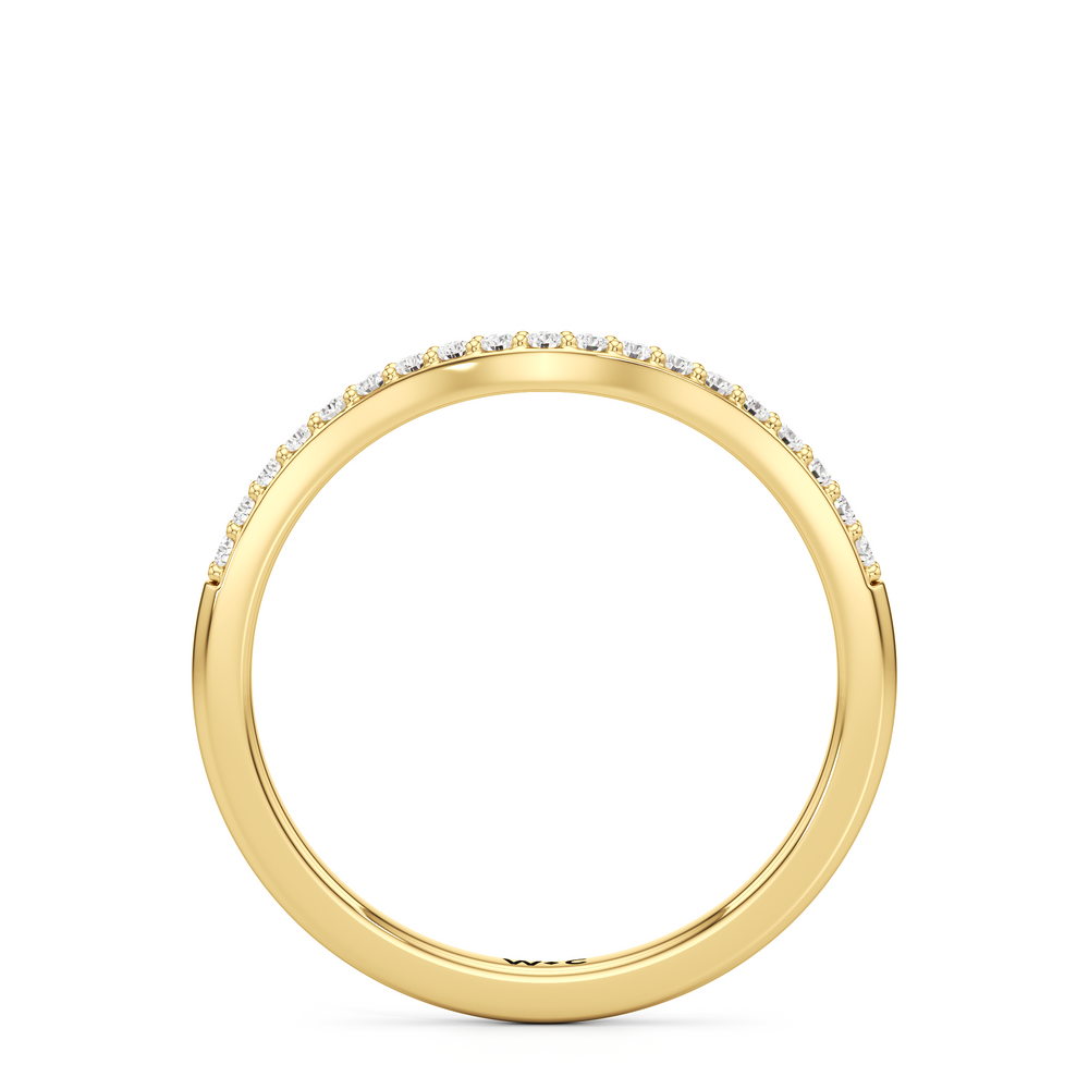 The Elise Diamond Wedding Band with 18KT Yellow Gold Cut Diamond in 14KT Yellow Gold view 2
