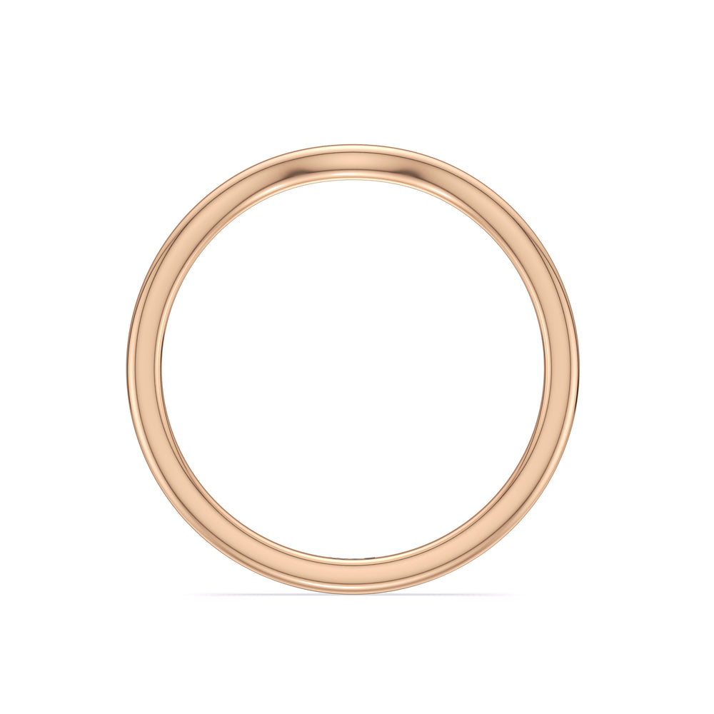 Fine Trio Cluster Wedding Band with 18KT Rose Gold Cut Diamond in 14KT Rose Gold view 2